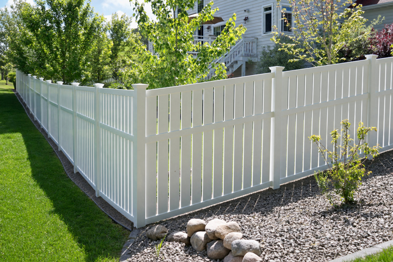 Vinyl fence installation